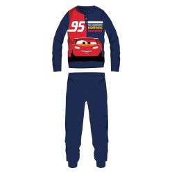   Disney Cars Winter-Baumwollkinderpyjama - Interlock-Pyjama - mit dem legendären Lightning McQueen Aufdruck - dunkelblau - 116