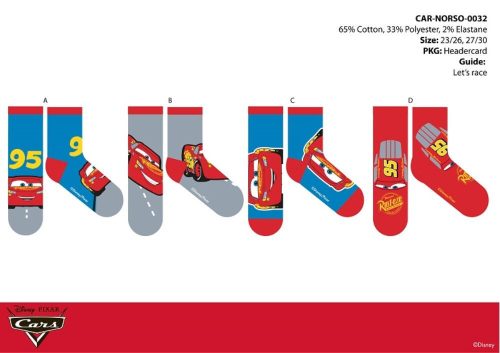 Disney Cars Kinder Baumwollnormale Socken - 4 Paar/Packung
