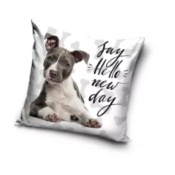 Hunde Kissenbezug 40x40 cm - weiß