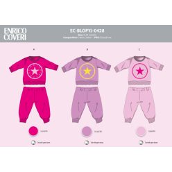   Enrico Coveri lange schmale Baby-Pyjama - 100% Baumwoll-Pyjama - Hellrosa - 80