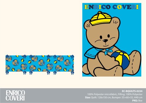 Enrico Coveri Babybett-Set - 2-teiliges Babybett-Set - blau - 120 x 150 cm