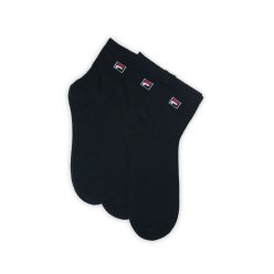   Fila Unisex Baumwollsocken - Kurzsocken - 3 Paar - Schwarz - 35-38