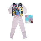 Langer dünner Baumwollkinderpyjama - Die Eiskönigin - gestreift - Jersey - lavendel - 128