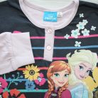 Langer dünner Baumwollkinderpyjama - Die Eiskönigin - gestreift - Jersey - lavendel - 128