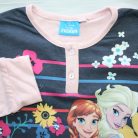 Langer dünner Baumwoll-Kinderpyjama - Eiskönigin - gestreift - Jersey - hellrosa - 128