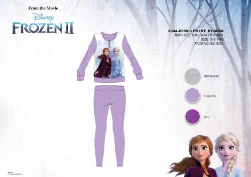 Winter Baumwoll-Interlock-Kinderpyjama - Disney Frozen - helllila - 98