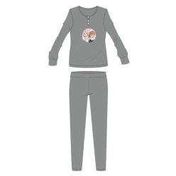   Disney Eiskönigin Flanell-Baumwoll-Pyjama - dickes Winter-Kinder-Pyjama - grau - 104
