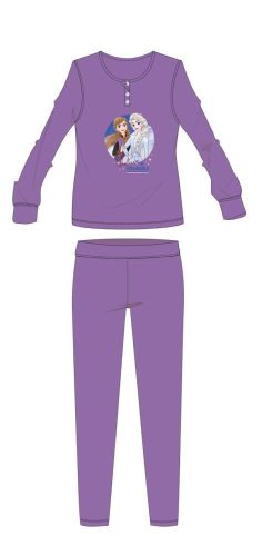 Disney Frozen Winter Cotton Children's Pyjama - Interlock Pyjama - Dark Purple - 128