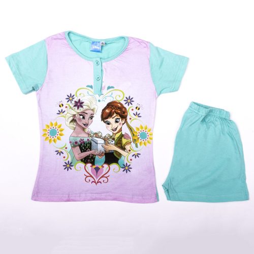 Kurzärmeliger Baumwoll-Kinderpyjama - Die Eiskönigin - grün - 134