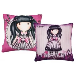 Gorjuss Kissen, Dekokissen - 40x40 cm - lila-rosa