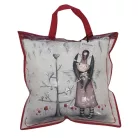 Gorjuss Kissen, Dekokissen - 40x40 cm - weiß-rot