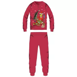   The Grinch vastag interlock karácsonyi pamut pizsama férfiaknak