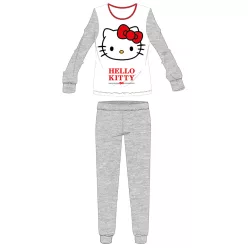   Hello Kitty Damen dünnes Baumwollpyjama - Jersey-Pyjama - Hellgrau