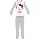 Hello Kitty Damen dünnes Baumwollpyjama - Jersey-Pyjama - Hellgrau