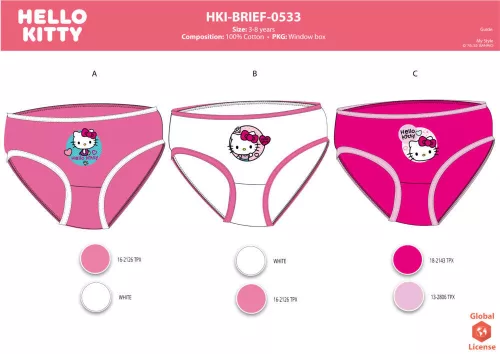 Hello Kitty Mädchenunterhose - 3er-Pack Baumwollunterhose - 98-104