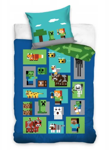 Minecraft Bettwäsche-Set 140x200 cm, 70x90 cm