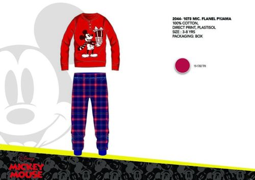 Winter dicke Baumwollkinderpyjama - Flanellpyjama - Disney Mickey Maus - rot - 98