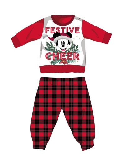 Disney Mickey Maus Winter dicke Weihnachtsbaby-Strampelanzug - Baumwollflanell-Strampelanzug - rot-schwarz - 92