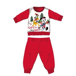   Disney Mickey Maus Winter dicke Weihnachtsbaby-Strampelanzug - Baumwollflanell-Strampelanzug - rot - 92