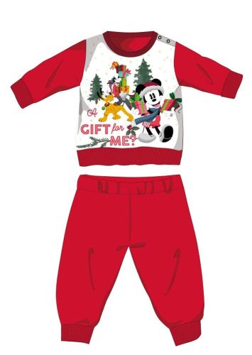 Disney Mickey Maus Winter dicke Weihnachtsbaby-Strampelanzug - Baumwollflanell-Strampelanzug - rot - 92