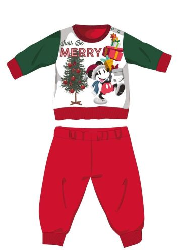 Disney Mickey Maus Winter dicke Weihnachtsbaby-Strampelanzug - Baumwollflanell-Strampelanzug - rot-grün - 92