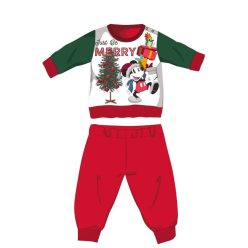   Disney Mickey Maus Winter dicke Weihnachtsbaby-Strampelanzug - Baumwollflanell-Strampelanzug - rot-grün - 98
