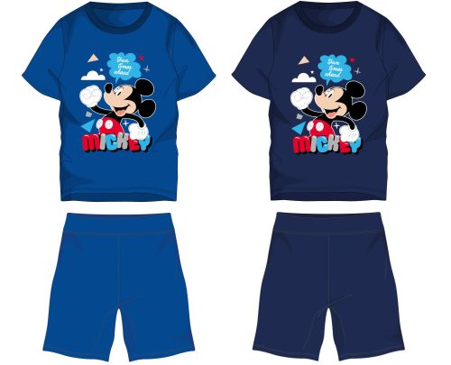 Disney Mickey Maus Baumwoll-Sommer-Set - T-Shirt-Shorts-Set - Mittelblau - 104