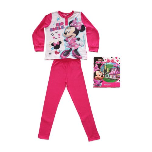 Langer dünner Baumwoll-Kinderpyjama - Minnie Maus - Jersey - rosa - 140