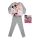 Langer dünner Baumwoll-Kinderpyjama - Minnie Maus mit Schmetterlingen - Jersey - grau - 110