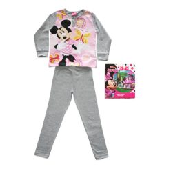   Langer dünner Baumwoll-Kinderpyjama - Minnie Maus mit Schmetterlingen - Jersey - grau - 122