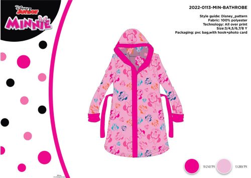 Mikrofaser Kapuzenbademantel für Kinder - Disney Minnie Mouse