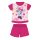 Sommerlicher kurzärmeliger Baumwollbaby-Strampler - Disney Minnie Mouse - gestreift - pink - 92