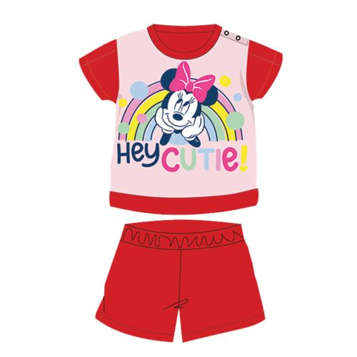 Sommer Kurzarm-Baumwollbaby-Pyjama - Disney Minnie Maus - Rot - 92