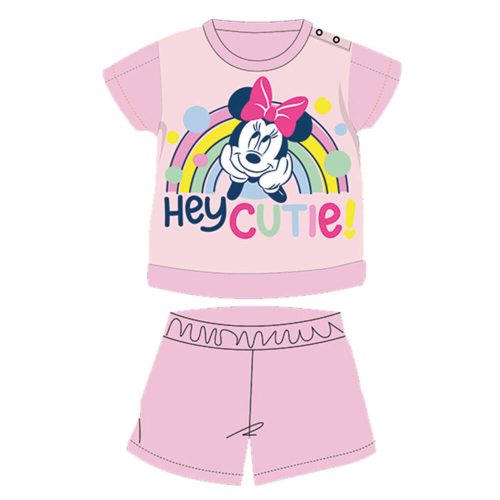 Sommer Kurzarm-Baumwollbaby-Pyjama - Disney Minnie Maus - Hellrosa - 92