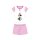 Sommer-Kurzarm-Kinder-Baumwollpyjama - Disney Minnie Maus - Minnie-Schriftzug - hellrosa - 128