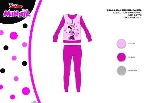 Winter Baumwoll-Interlock-Kinderpyjama - Disney Minnie Mouse - pink - 134