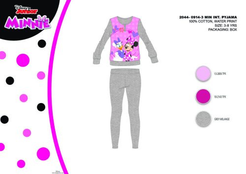 Winter Baumwoll-Interlock-Kinderpyjama - Disney Minnie Mouse - grau - 134