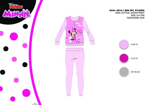 Winter Baumwoll-Interlock-Kinderpyjama - Disney Minnie Mouse - hellrosa - 134