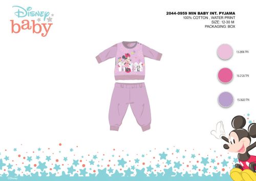 Winter Baumwoll Interlock Baby Pyjama - Disney Minnie Mouse - Helllila - 98