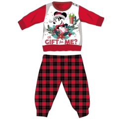   Disney Minnie Maus Winter Dickes Weihnachtsbaby Pyjama - Baumwollflanell Pyjama - Rot-Schwarz - 98