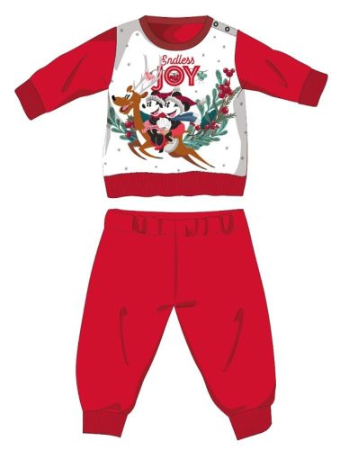 Disney Minnie Maus Winter Dickes Weihnachtsbaby Pyjama - Baumwollflanell Pyjama - Rot - 80