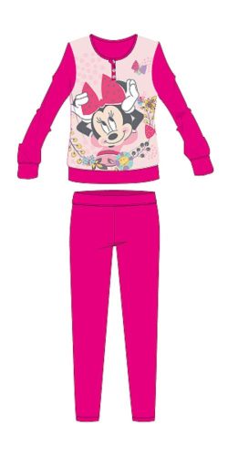 Disney Minnie Maus Winter Baumwoll Kinderpyjama - Interlock Pyjama - Blumenmuster - Pink - 110