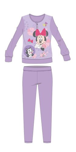 Disney Minnie Maus Winter-Baumwoll-Kinderpyjama - Interlock-Pyjama - Schmetterlingsmuster - Helllila - 104