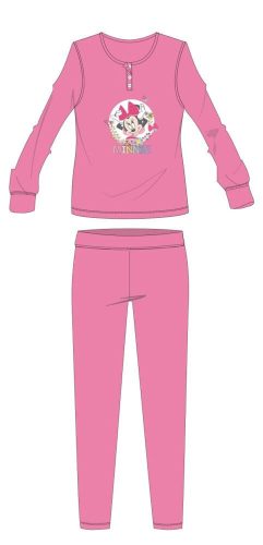 Disney Minnie Maus Winter-Baumwoll-Kinderpyjama - Interlock-Pyjama - Rosa - 104