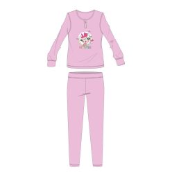   Disney Minnie Maus Winter-Baumwoll-Kinderpyjama - Interlock-Pyjama - Hellrosa - 128