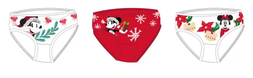 Disney Minnie Maus Weihnachtsmädchenunterhose - 3er-Pack Baumwollunterhose - 110-116