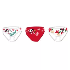   Disney Minnie Maus Weihnachtsmädchenunterhose - 3er-Pack Baumwollunterhose