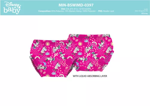 Disney Minnie Mouse Baby-Schwimmwindel für Mädchen - pink - 68-74