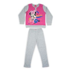 Winter-Flanell-Kinderpyjama - Minnie Maus - grau - 140