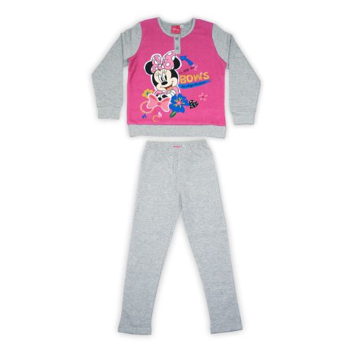 Winter-Flanell-Kinderpyjama - Minnie Maus - grau - 98